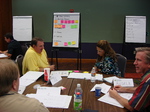 Team work during a presentation